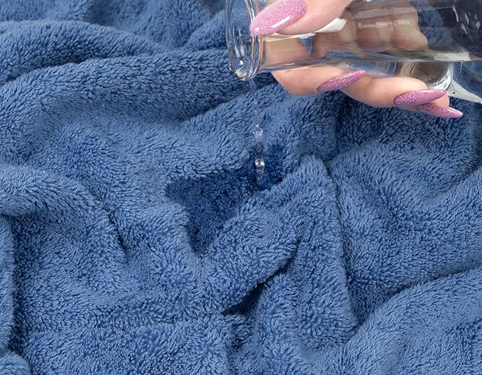 American Soft Linen Luxury Hand Towels for Bathroom, 600 GSM 100% Cotton Turkish 4 Piece Hand Towel Set, 600 GSM Hand Face Towels for Kitchen, Electric Blue Hand Towels