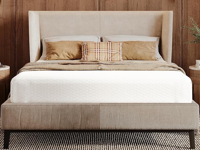 Twin Size 8-Inch Gel Memory Foam Mattress, Comfortable with Pressure Relieving Ergonomic Support, Breathable Soft Fabric Cover, Fiberglass Free, Mattress in a Box
