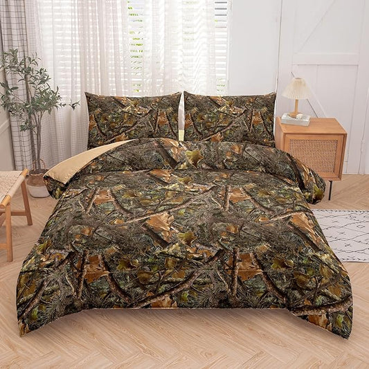 Tailor Shop Camo Comforter Set - Queen Size, Bedding Set with 2 Pillowcases