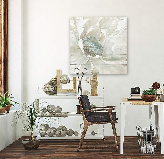 Wexford Home Weathered White Gallery Wrapped Canvas Wall Art, 10x10, 18655-10x10