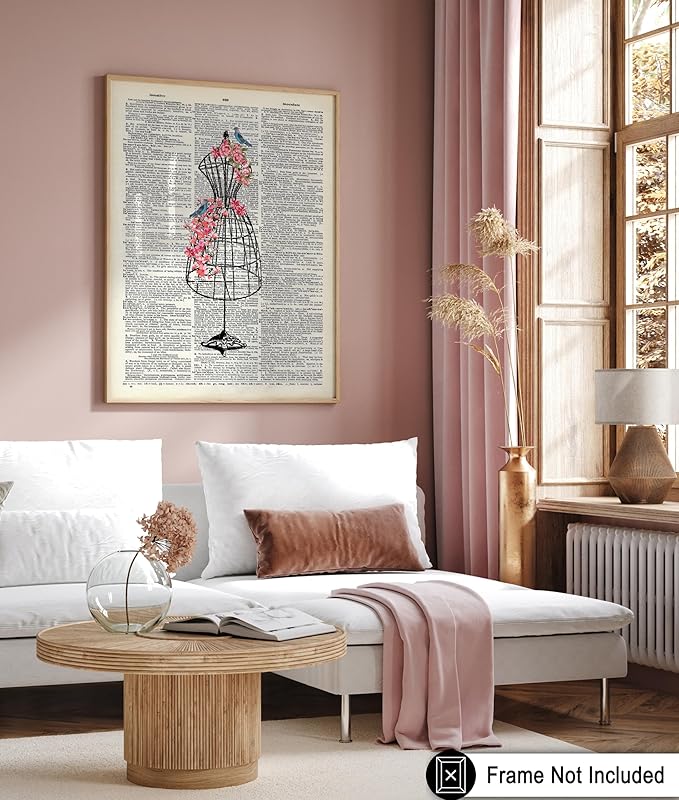 Poster Master Mannequin Print - Fashion Poster - Dictionary Art - Great Gift for Men, Women & Dressmaker - Sewing & Flower Art - Chic Decor for Living Room, Dorm or Office - 18x24 Unframed Wall Art