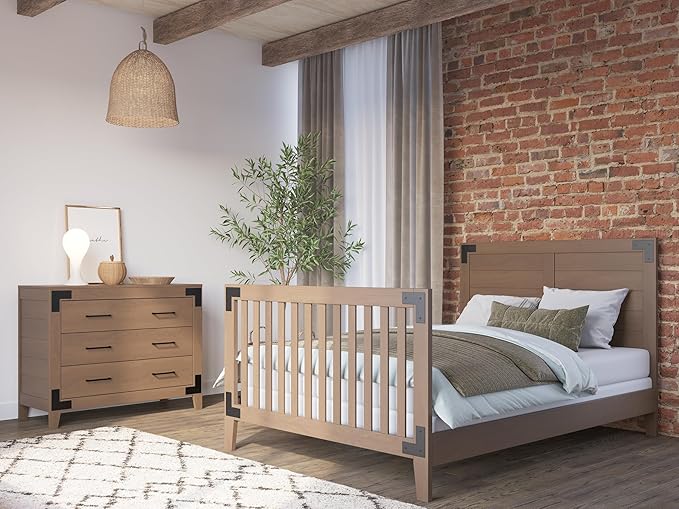 Child Craft Lucas 4-in-1 Convertible Crib, Baby Crib Converts to Day Bed, Toddler Bed and Full Size Bed, 3 Adjustable Mattress Positions, Non-Toxic, Baby Safe Finish (Dusty Heather)