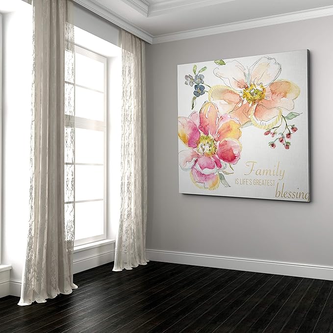 Wexford Home Family Blessing Gallery Wrapped Canvas Wall Art, 16x16, Multicolor