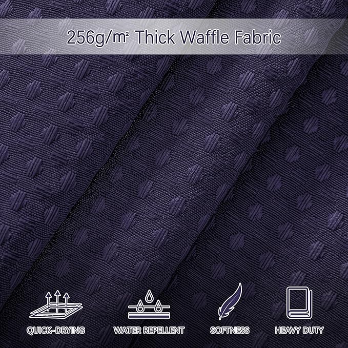 Purple Shower Curtain for Bathroom Waffle Textured Heavy Duty 78 Inch Shower Curtain Set for Bathroom, Water Repellent 256GSM Neutral Fabric Eggplant Shower Curtains with 12 Metal Hooks