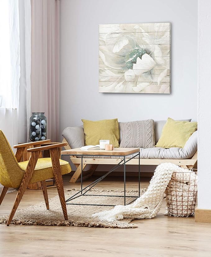 Wexford Home Weathered White II Gallery Wrapped Canvas Wall Art, 16x16,