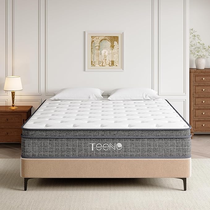 King Mattress, 10 Inch Gel Memory Foam Pocket Coils Springs Hybrid Mattresses, Medium Firm King Size Mattress in a Box, CertiPUR-US Certified, Cool & Support Comfort