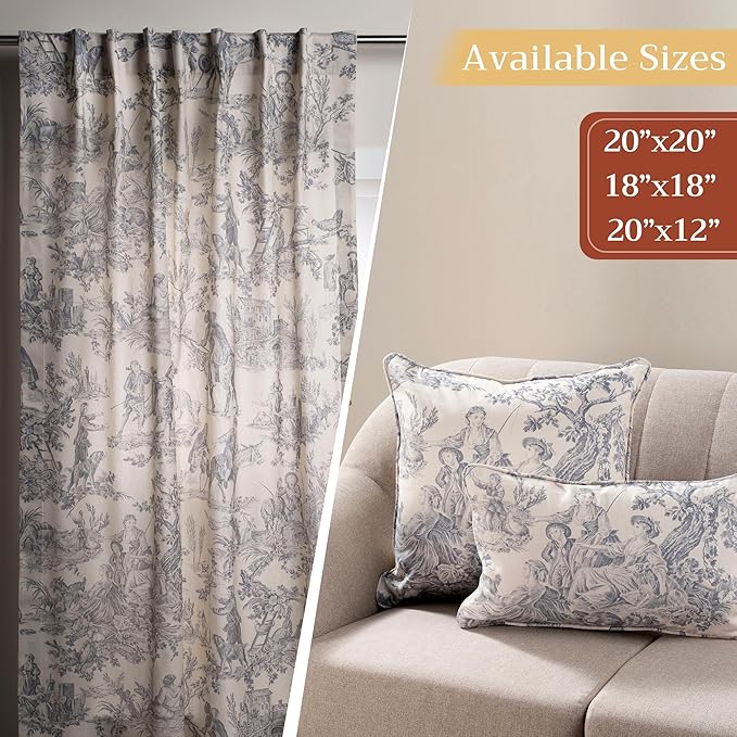 Maison d' Hermine Decorative Pillow Covers 20x20 Inch Square 100% Cotton Throw Pillow Covers with Invisible Zipper for Living Room Couch, Chair, Sofas, Bedroom, Home (The Miller - Paloma Grey)