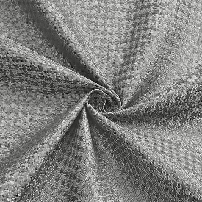 3 in 1 Stall Half Size Shower Curtain Set-36 W x 72 H, Grey Waffle Waterproof Fabric and PEVA Liner Set with Stainless Steel Hooks
