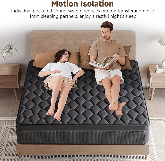 Full Mattress, 14 Inch Full Medium Firm Hybrid Mattress in a Box, Individual Pocket Spring for Pressure Relief & Motion Isolation, Reinforced Edge Support, CertiPUR-US Certified