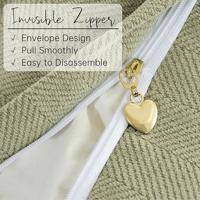 ZWJD Sage Green Pillow Covers 12x20 Set of 2 Chenille Throw Pillow Covers with Elegant Design Soft and Luxurious Decorative Throw Pillows for Couch, Bed, and Home Decor
