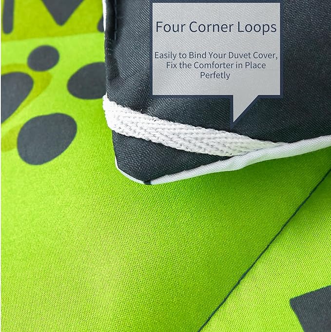 RYNGHIPY Dinosaur Bedding Set - Twin Size Kids Comforter Set for Boys & Girls - Soft, Breathable, Cute Dinosaur Bed Set for All Season (Black, Twin)