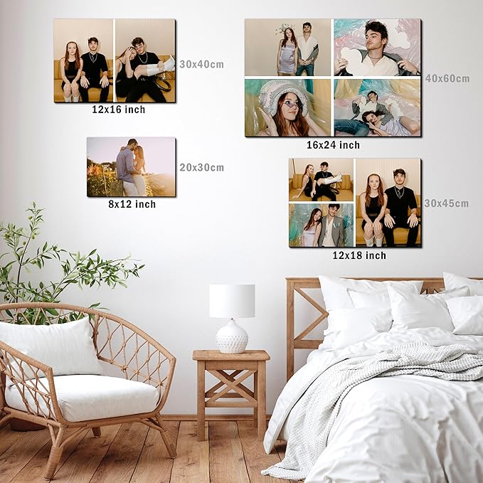 MAZUKO Personalized Custom Canvas Prints - Photo On Canvas Picture Gifts Photo Prints Canvas Personalized Wall Art Ideal for Home Decor (S4)