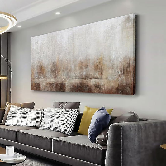 Abstract Wall Art Home Decor Wall Brown Canvas Print Wall Art Framed Modern Abstract Artwork for Living Room Bedroom Dining Room Home Office Decor 29"x58"