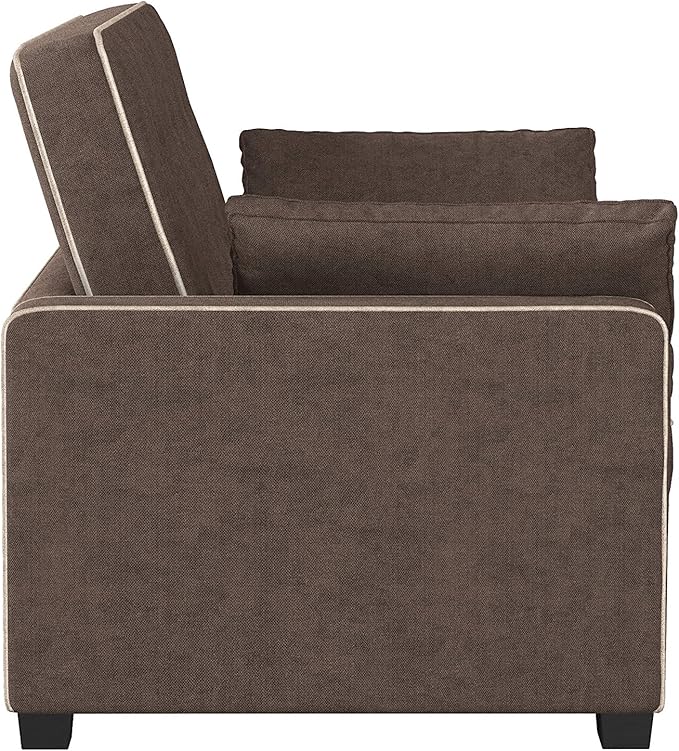 Serta Ainsley Loveseat with Pull Out Sleeper Microfiber Java Queen