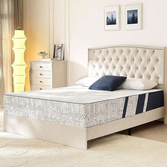 Queen Mattress,12 Inch Gel Memory Foam Mattress Queen Size, for Pressure Relief & Spine Support, Diamond Pattern Design, Medium Feel, CertiPUR-US Certified