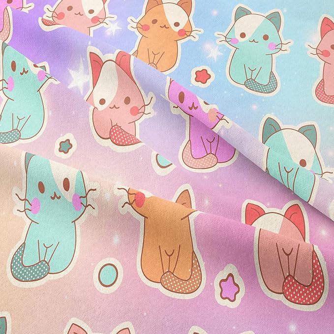 Tailor Shop Cat Girls Comforter Sets King Size,Cat Bedding Sets for Girls Kids Teens with 1 Pillowcase……