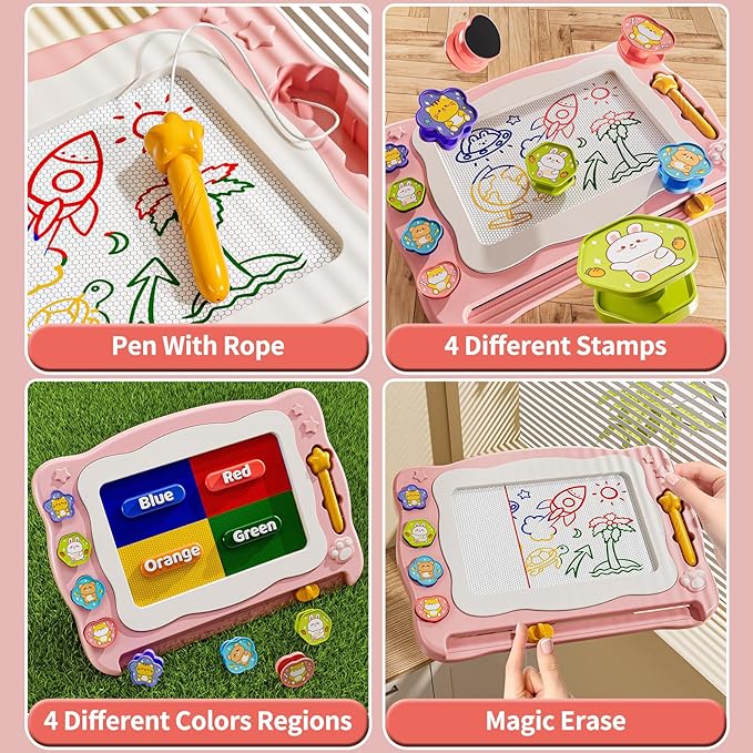 NIPLOOW Magnetic Drawing Board for Kids 3 4 5 6 Years Old Girl Boy, Writing Painting Magnet Doodle Pad Early Educational Learning Kids Toys for Toddlers Birthday
