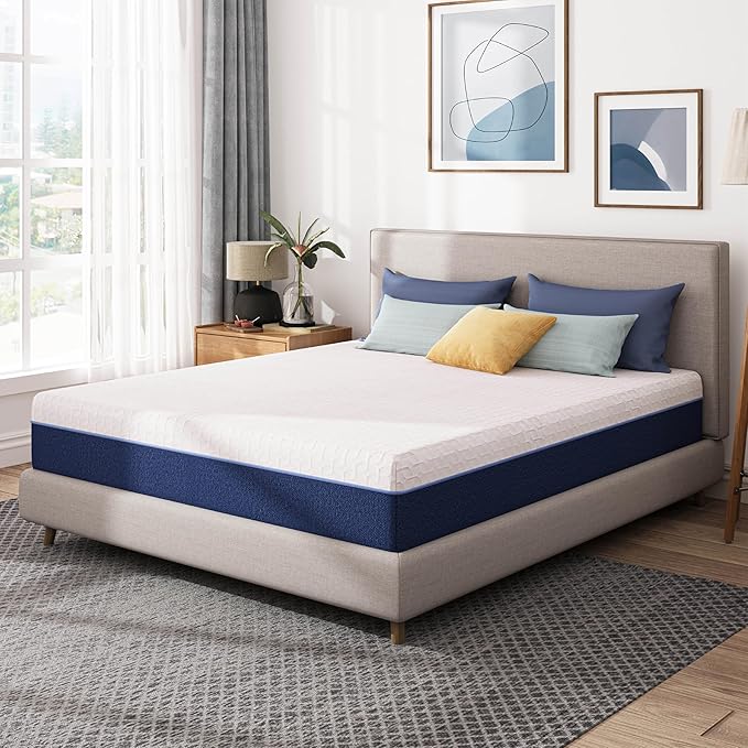 8 Inch Full Gel Cooling Memory Foam Mattress, Pressure Relief, Medium Firm Support，Mattress in a Box, CertiPUR-US Certified
