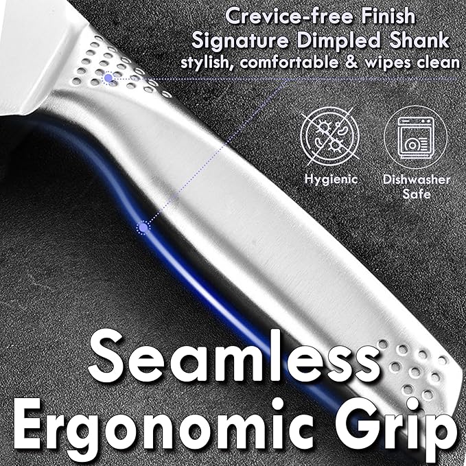 7-Inch Kitchen Essential Chef's Knife, Steel Seamless Handle