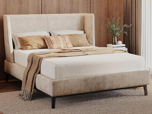 Queen Size 8-Inch Gel Memory Foam Mattress, Comfortable with Pressure Relieving Ergonomic Support, Breathable Soft Fabric Cover, Fiberglass Free, Mattress in a Box