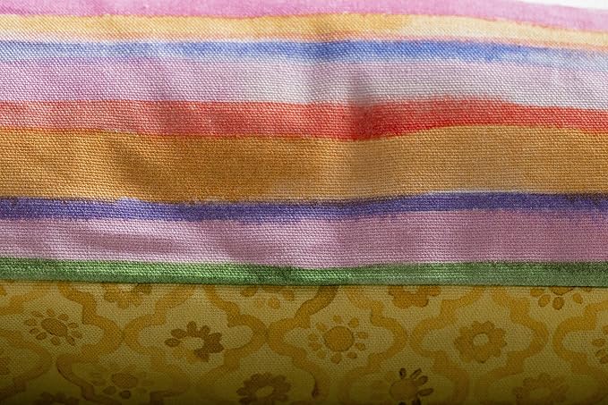 Maison d' Hermine Decorative Pillow Covers 20x20 Inch Square 100% Cotton Throw Pillow Covers with Invisible Zipper for Living Room Couch, Chair, Sofas, Bedroom, Home (Hesperides - Bayadere)