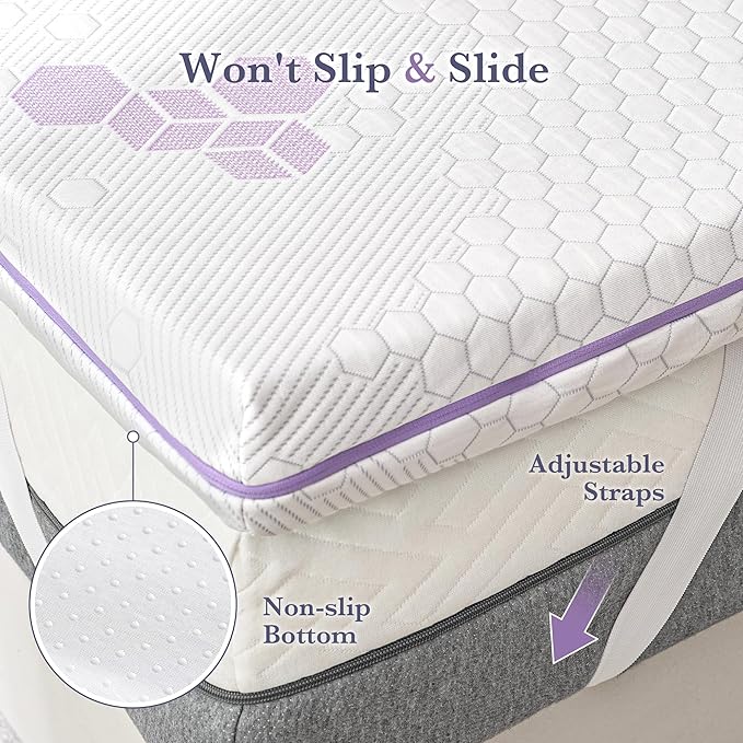 SINWEEK 3 Inch Memory Foam Mattress Topper Twin Size, Soft and Medium Mattress Pad for Back Pain Relief, High Density Foam Bed Topper with Textured Cover, CertiPUR-US Certified