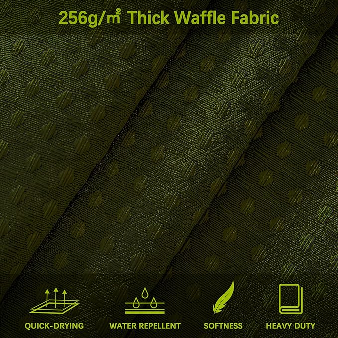 Stall Shower Curtain 36 x 72 Inches, Heavy Duty Fabric Hotel Quality Waffle Textured 256GSM Army Green Shower Curtain