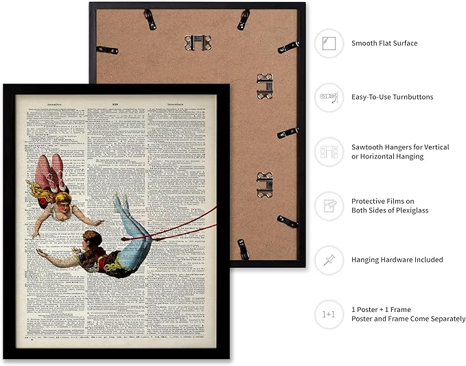 Poster Master Dictionary Art Poster - Acrobat Print - Circus Art - Entertainment Art - Gift for Men, Women & Performer - Chic Decor for Living Room, Bedroom, Dorm or Office, 11x14 Black Framed