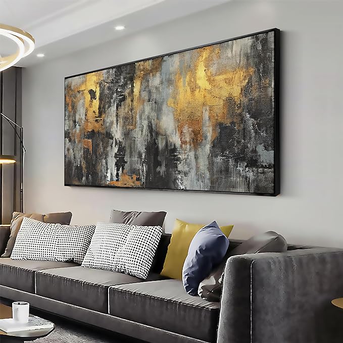 Abstract Art Wall Decor Black Metal Wall Art Artwork Decor for Living Room Office bar Bedroom Kitchen Framed Can Be Hung Directly 24x48inch