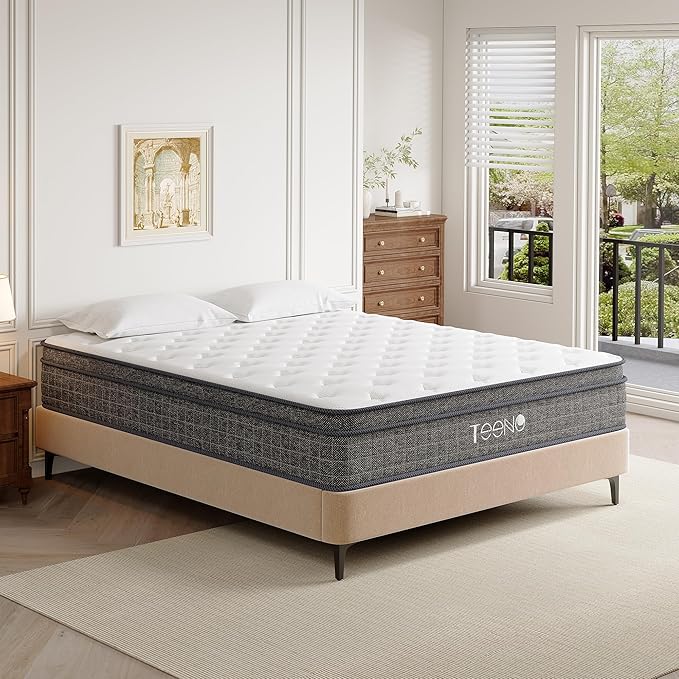King Mattress, 10 Inch Gel Memory Foam Pocket Coils Springs Hybrid Mattresses, Medium Firm King Size Mattress in a Box, CertiPUR-US Certified, Cool & Support Comfort