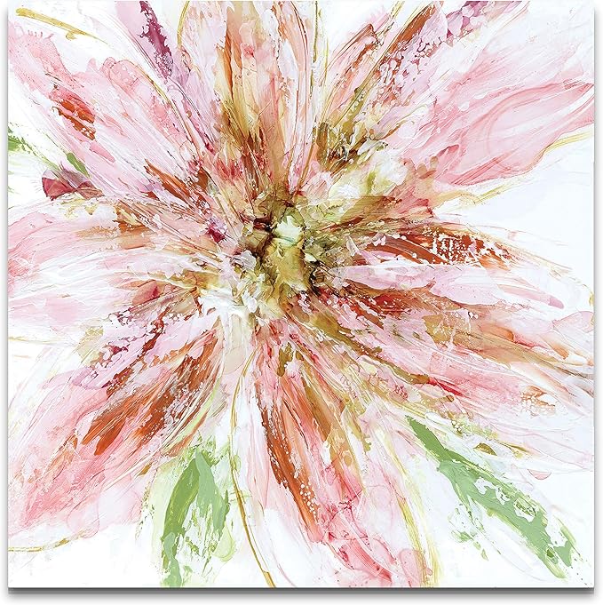Wexford Home Floral Strokes Gallery Wrapped Canvas Wall Art, 16x16 (18646-16x16)