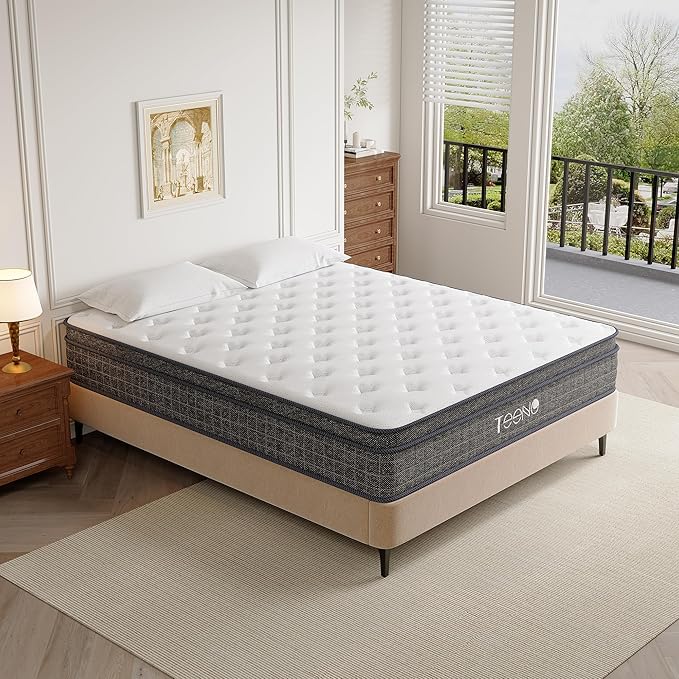 King Mattress, 10 Inch Gel Memory Foam Pocket Coils Springs Hybrid Mattresses, Medium Firm King Size Mattress in a Box, CertiPUR-US Certified, Cool & Support Comfort