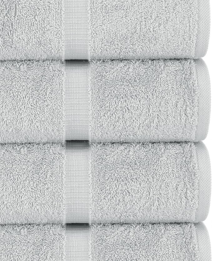 Chakir Turkish Linens | Hotel & Spa Quality 100% Cotton Premium Turkish Towels | Soft & Absorbent (6-Piece Hand Towels, Silver Gray)