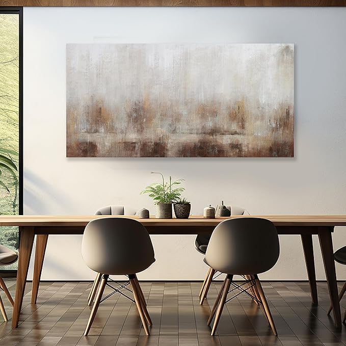 Abstract Wall Art Home Decor Wall Brown Canvas Print Wall Art Framed Modern Abstract Artwork for Living Room Bedroom Dining Room Home Office Decor 29"x58"