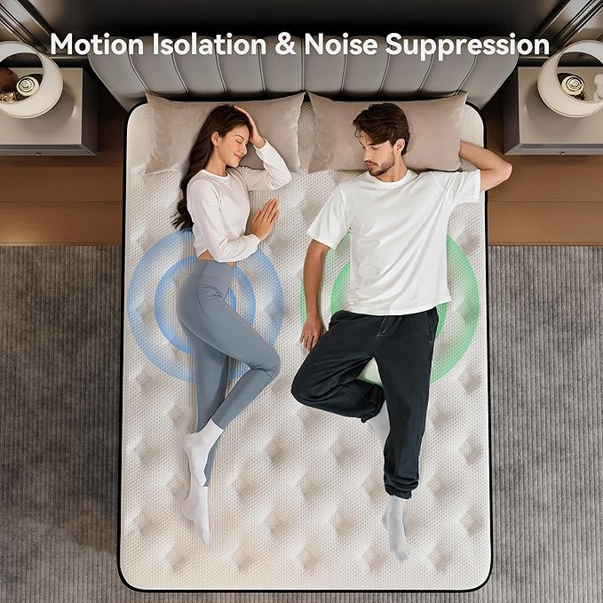 Full Mattress 12 Inch, Full Size Memory Foam Mattress in a Box, Hybrid mattresses with Independent Pocket Coils for Motion Isolation & Silent Sleep, Medium Firm,CertiPUR-US,100 Nights Trial