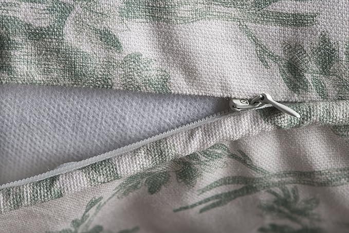 Maison d' Hermine Decorative Pillow Covers 20x20 Inch Square 100% Cotton Throw Pillow Covers with Invisible Zipper for Living Room Couch, Chair, Sofas, Bedroom, Home (The Miller - Antique Green)