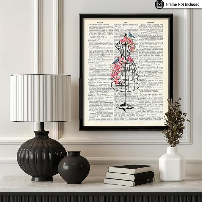 Poster Master Mannequin Print - Fashion Poster - Dictionary Art - Great Gift for Men, Women & Dressmaker - Sewing & Flower Art - Chic Decor for Living Room, Dorm or Office - 18x24 Unframed Wall Art