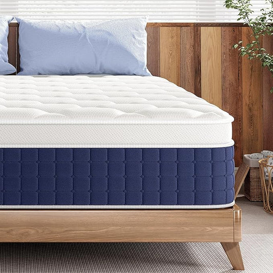 12Inch King Size Hybrid Mattress in a Box,Presser Relief & Motion Isolation Mattress, Memory Foam&Individually Wrapped Springs,CertiPUR-US Certified,Edge Support,365 Nights Trial