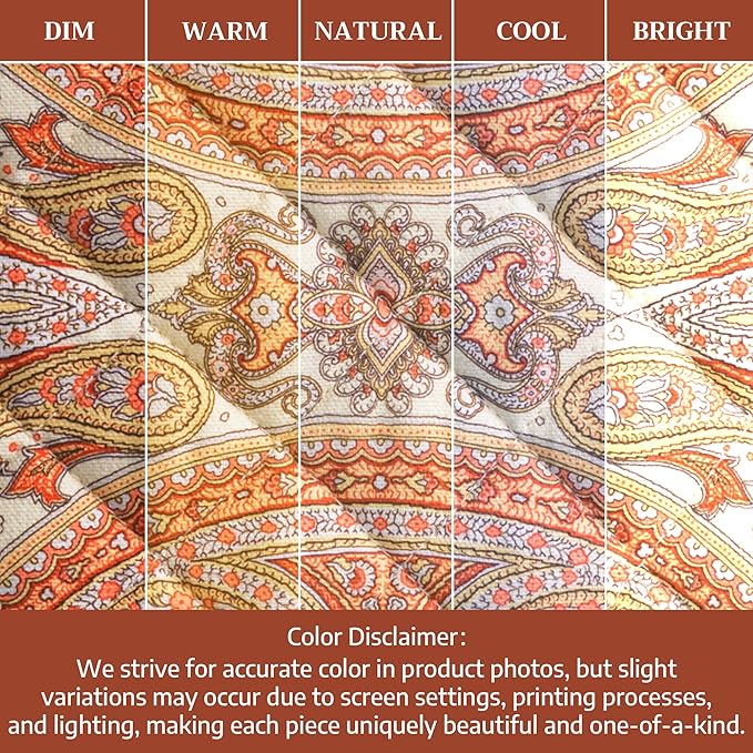 Maison d' Hermine Pot Holders Set 100% Cotton Heat Resistant Potholders 8" x 8" Hot Pads with Loop for Thanksgiving Christmas Decorations BBQ Baking Handling Hot Pans (Pack of 2, Kashmir Paisley)