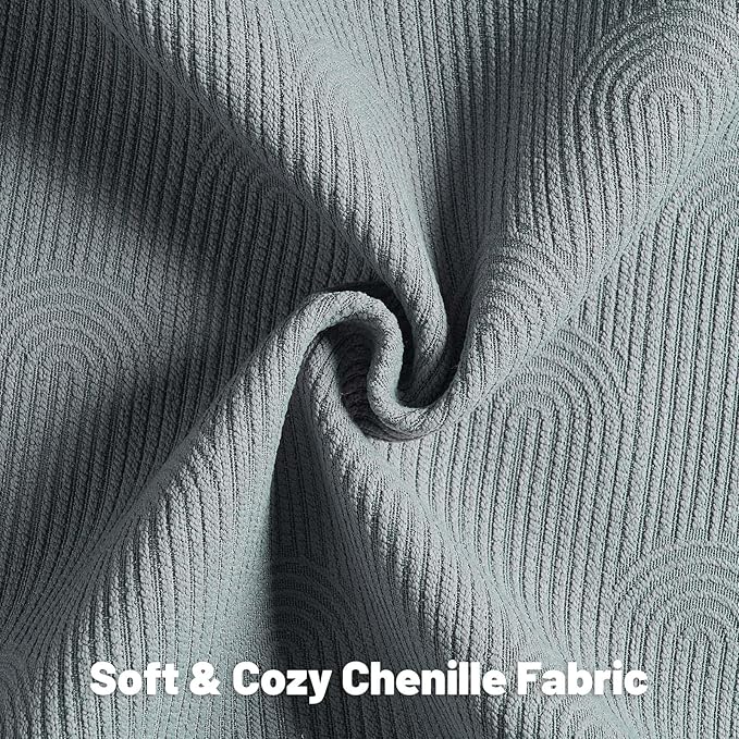FUTEI Dark Grey Chenille Decorative Throw Pillow Covers 20x20 Inch Set of 2,Soft Cozy Striped Geometric Patterns Cushion Case,Modern Home Decor for Couch Bed Living Room