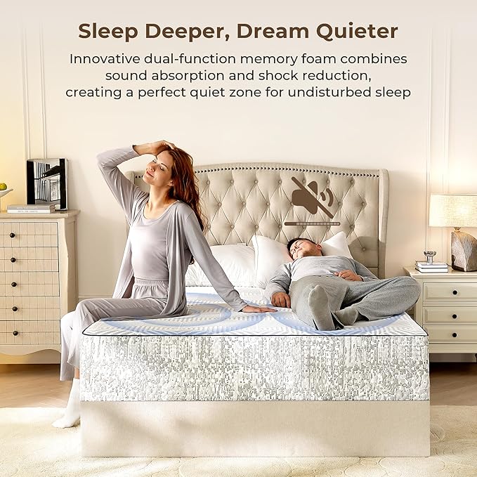 Queen Mattress,12 Inch Gel Memory Foam Mattress Queen Size, for Pressure Relief & Spine Support, Diamond Pattern Design, Medium Feel, CertiPUR-US Certified