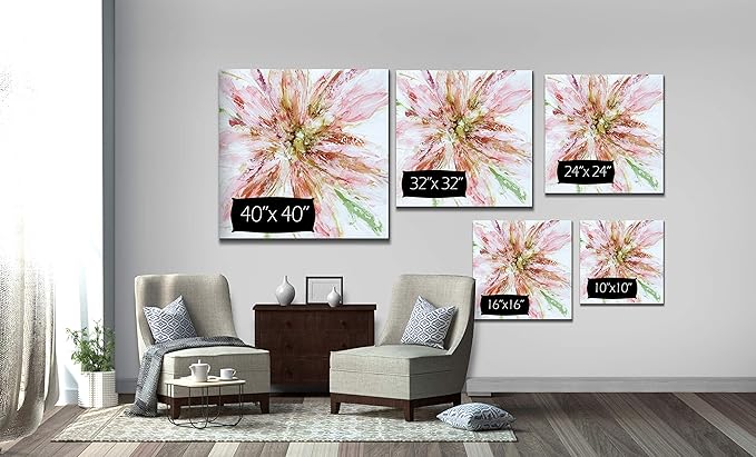Wexford Home Floral Strokes Gallery Wrapped Canvas Wall Art, 16x16 (18646-16x16)