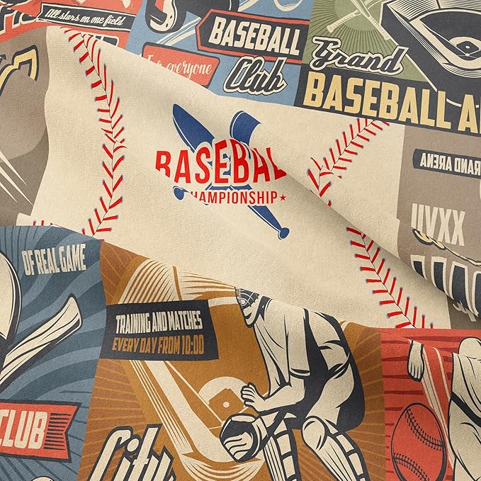 Tailor Shop Baseball Comforter Set - Queen Size, Sports Bedding for Boys with 2 Pillowcases