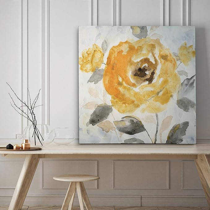 Wexford Home Honey Rose II-Canvas Prints Wrapped Gallery Wall Art | Stretched and Framed Ready to Hang 24X24 Multicolor