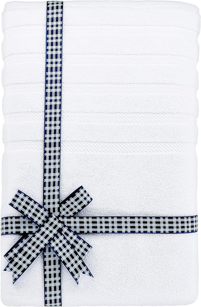 American Soft Linen 35x70 Jumbo Large Bath Towels, 600 GSM 100% Cotton Turkish Bath Sheet, Oversized Luxury Bath Towels for Bathroom Beach and Pool, White