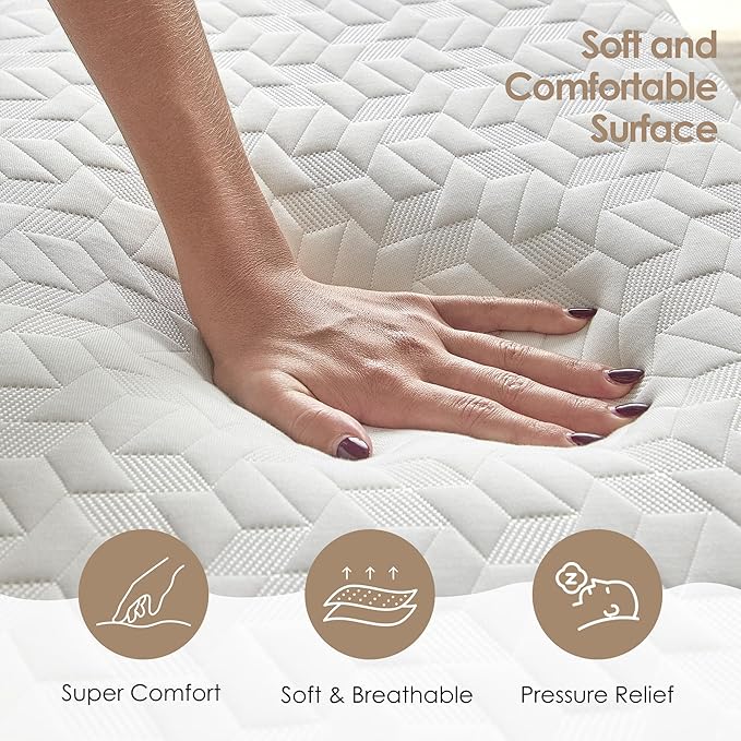 Full Mattress, 8 Inch Gel Memory Foam Mattress for Cooling Night Sleep & Pressure Relief, Medium Firm Full Size in a Box, Fiberglass-Free, CertiPUR-US Certified