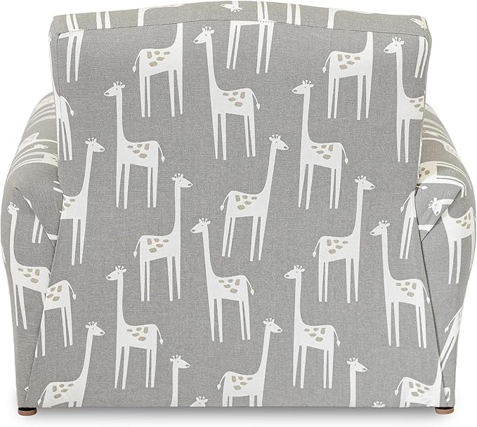 Kid Rocking Chair for Toddlers, Child Chair for Little Kids, Upholstered Toddler Armchair for Children, Comfy and Cute Little Kid Chairs (Rockers, Grey Giraffes Print)