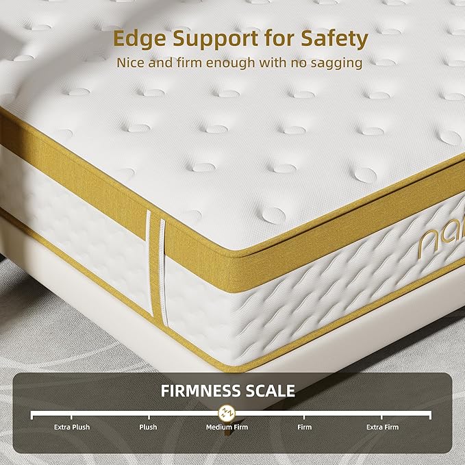 Cooling Gel Queen Size Mattress 10 Inch Hybrid Queen Mattress in a Box with Pocketed Springs Memory Foam for Back Pain & Pressure Relief with CertiPUR-US Certified Foam
