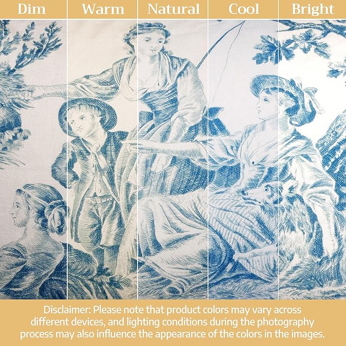 Maison d' Hermine Decorative Pillow Covers 18 x 18 Inch Square 100% Cotton Throw Pillow Covers with Invisible Zipper for Living Room Couch, Chair, Sofas, Bedroom, Home (The Miller - Denim)