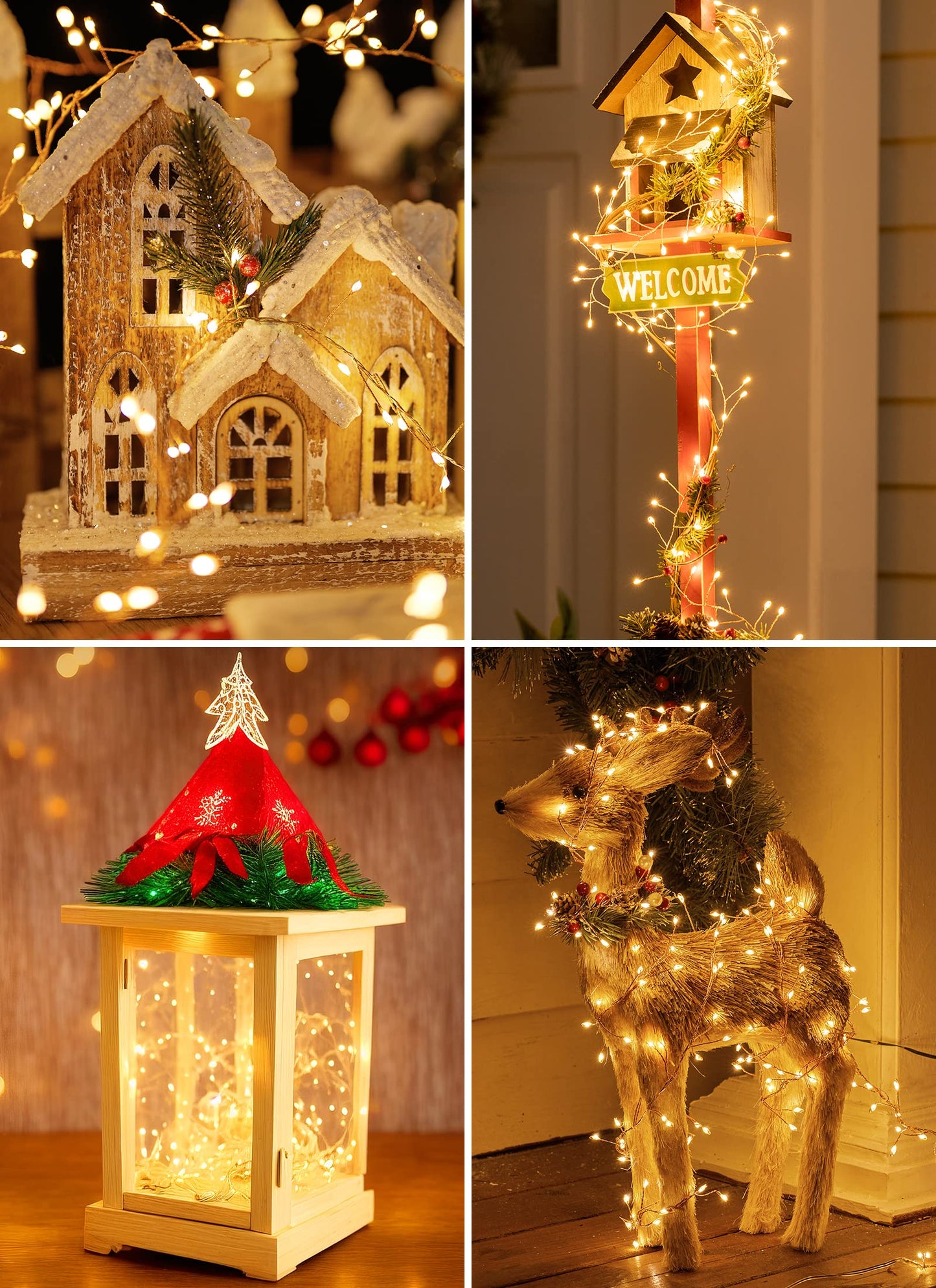 Fairy Lights Battery Operated, 10Ft 120 LED Firecracker String Lights, Waterproof Silver Wire Starry Firefly Light for DIY Wreath Weeding Indoor Outdoor Christmas Decorations